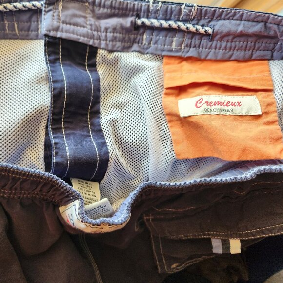 Daniel Cremieux Beachwear Men's Size Large Blue Swim Trunks Cargo Pockets Lined - Picture 7 of 12